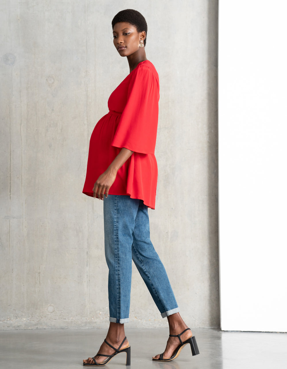 Flutter Sleeve Maternity & Nursing Wrap Top