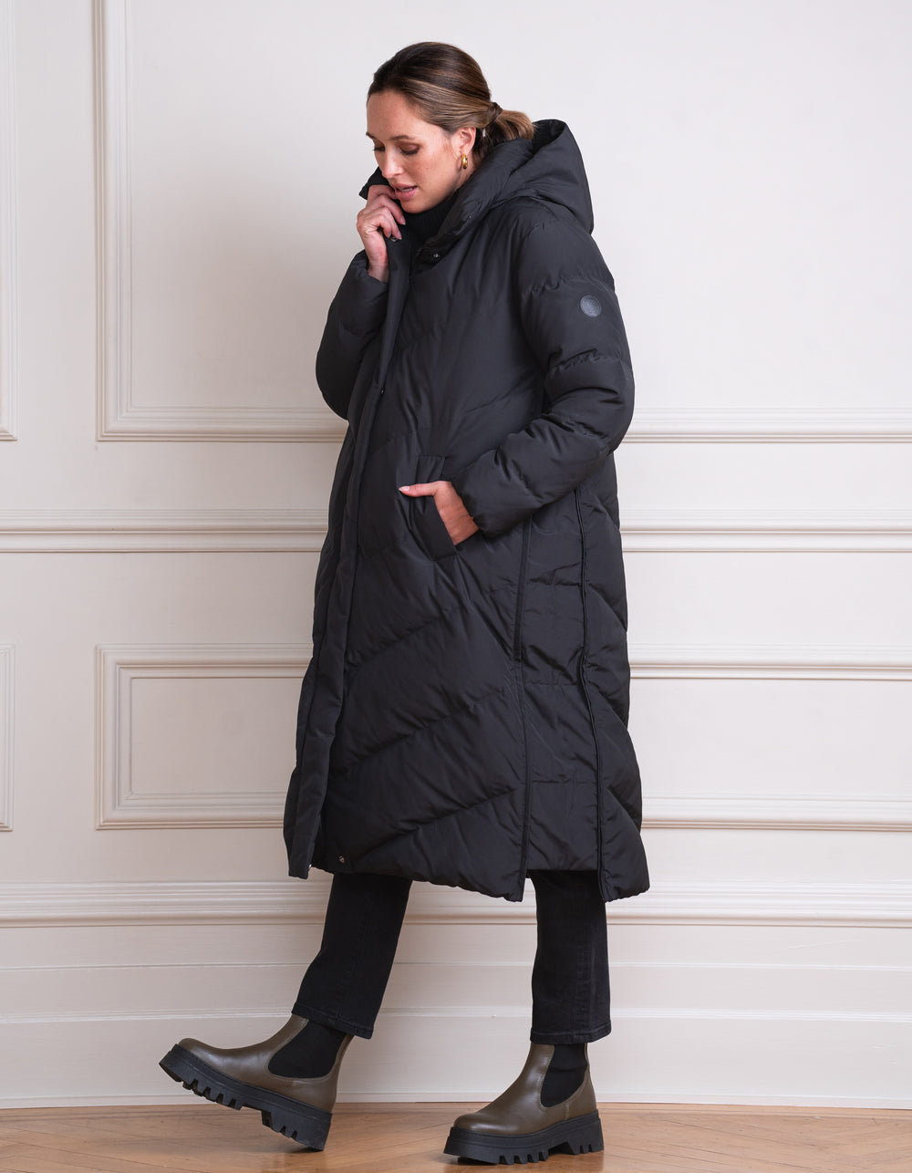 Langer Daunenumstands- und Babytragemantel | Seraphine