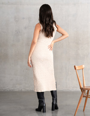 Smocked Bodycon Maternity + Nursing Midi Dress