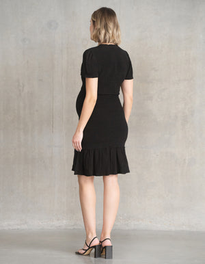 Shirred Angel Sleeve Mini Dress