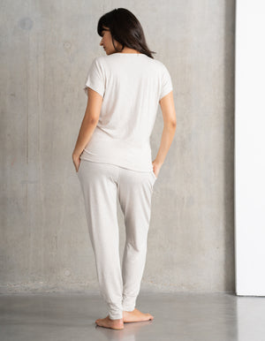 2-Piece Short Sleeve Maternity + Nursing Loungewear