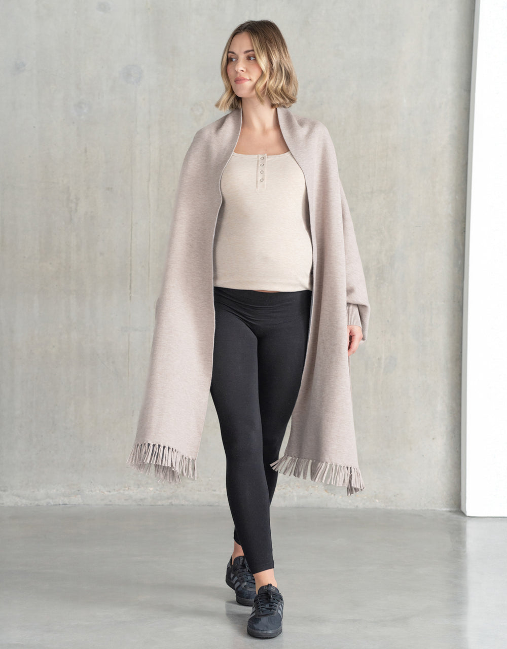 Two-Tone Luxury Maternity + Nursing Shawl Wrap