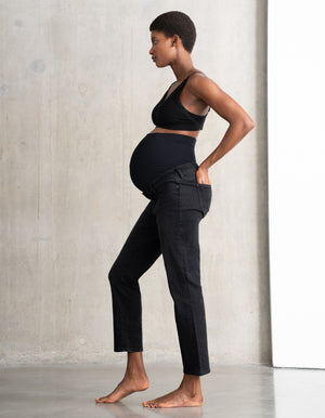 Organic Slim Over Bump Black Maternity Jeans