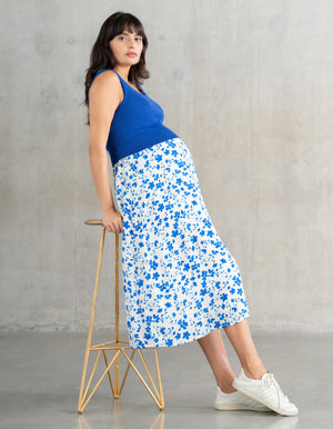 Knit Maternity + Nursing Top with Woven Skirt