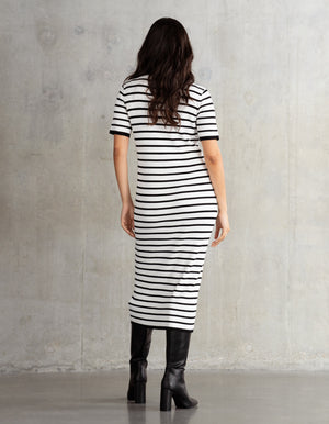 Super-Soft Stripe Rib Knit Maternity & Nursing Dress