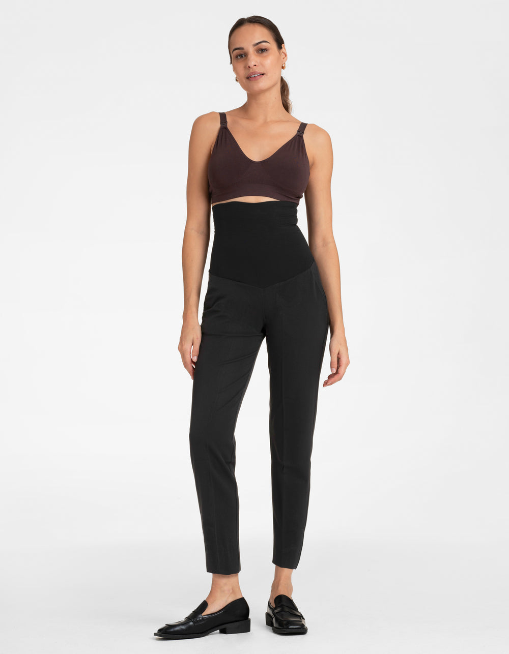 Pantalon post-accouchement ventre-plat fuselé noir