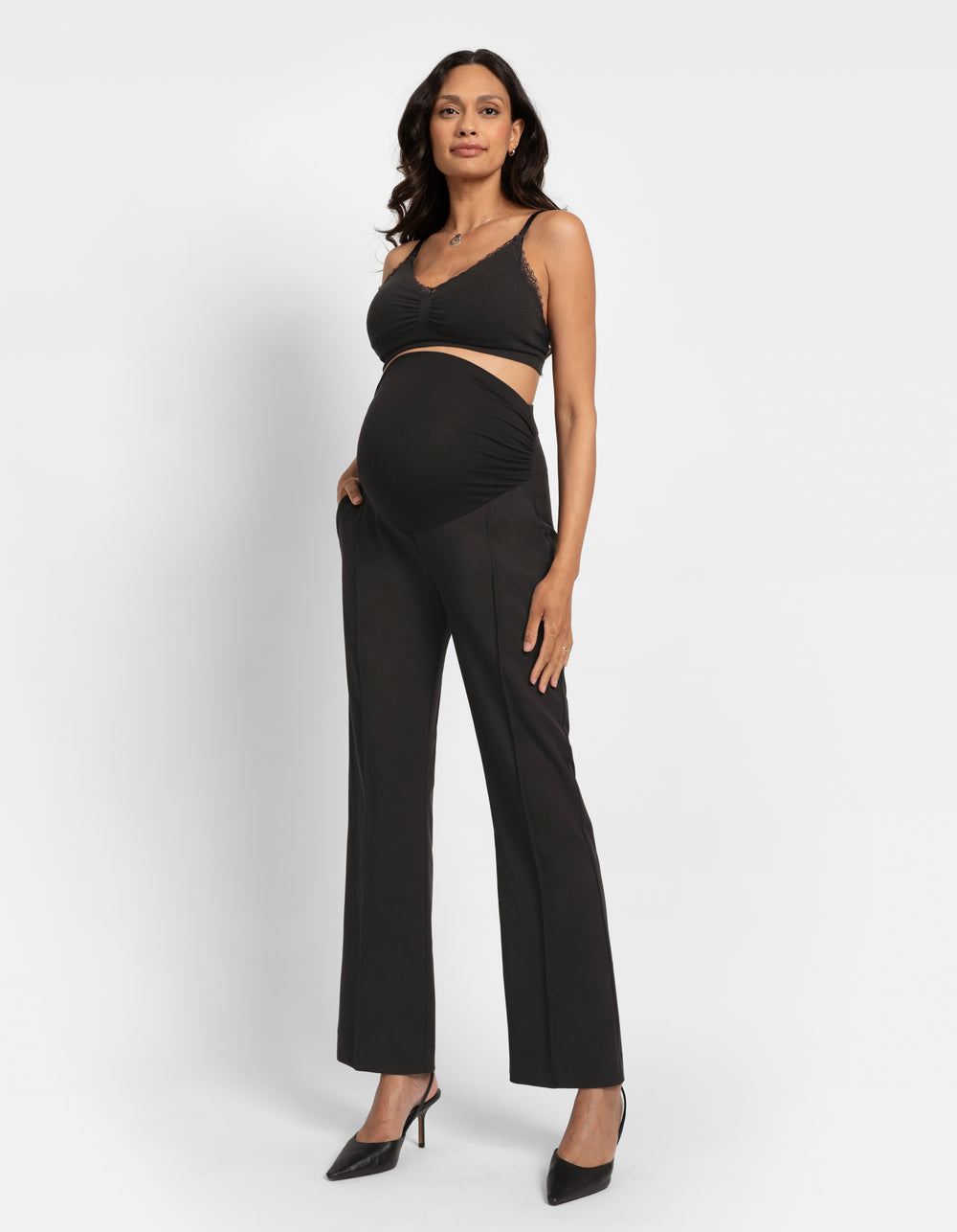 Over Bump Bootcut Maternity Trousers