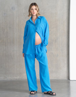 Linen Button-Down Maternity-to-Nursing Shirt