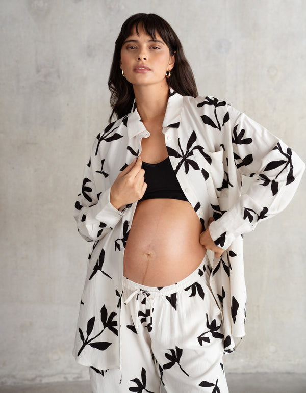 Print Co-Ord Maternity + Nursing Shirt