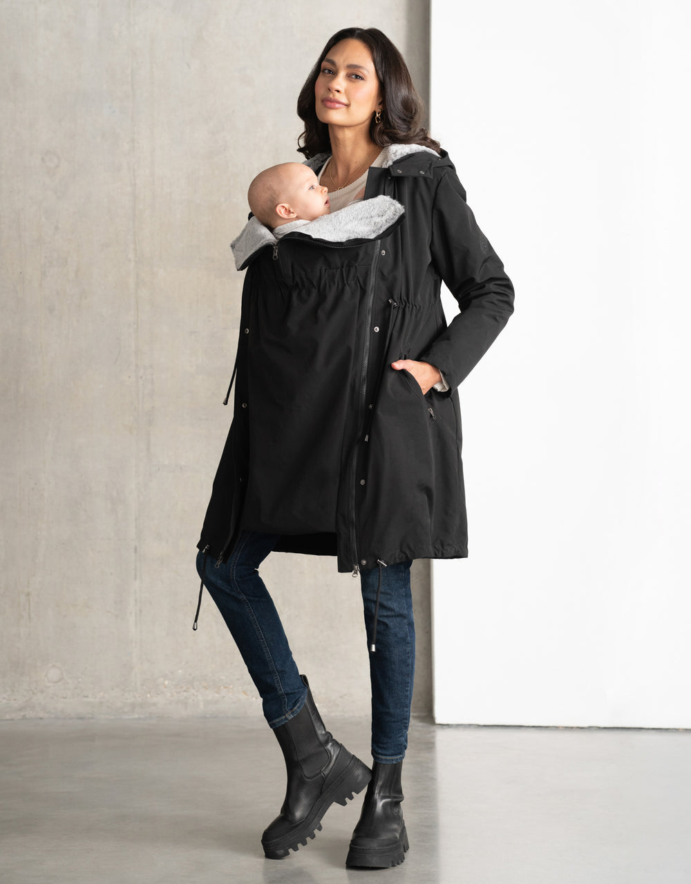 3 in 1 Umstands- und Tragejacke für den Winter