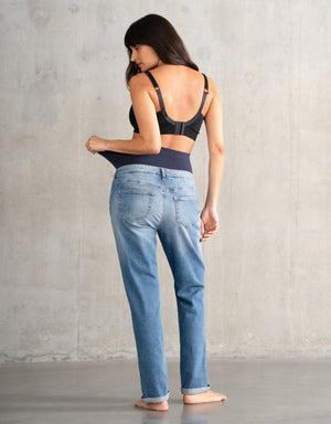 Organic Ripped Boyfriend Maternity Jeans