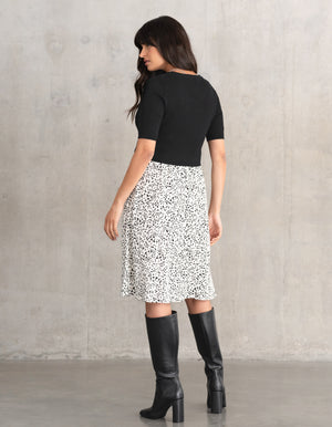 Black + White Knitted Top Maternity + Nursing Dress