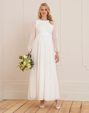 Satin Devoré Chiffon Maternity Wedding Dress