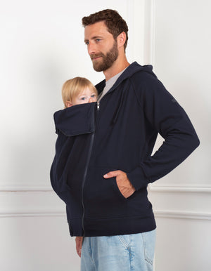 Navy Blue Men's Babywearing Hoodie