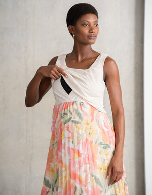 Knit Maternity + Nursing Top with Pleat Skirt
