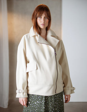 Oversized Maternity Biker Jacket