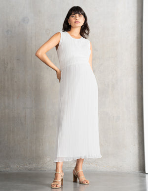 Pointelle Knit Maternity + Nursing Top with Pleat Skirt