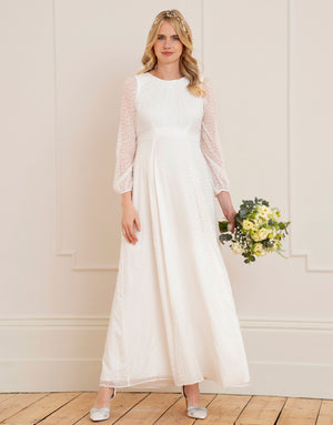 Satin Devoré Chiffon Maternity Wedding Dress