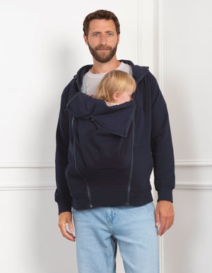 Navy Blue Men's Babywearing Hoodie