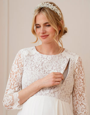Ivory Lace Maternity & Nursing Wedding Dress