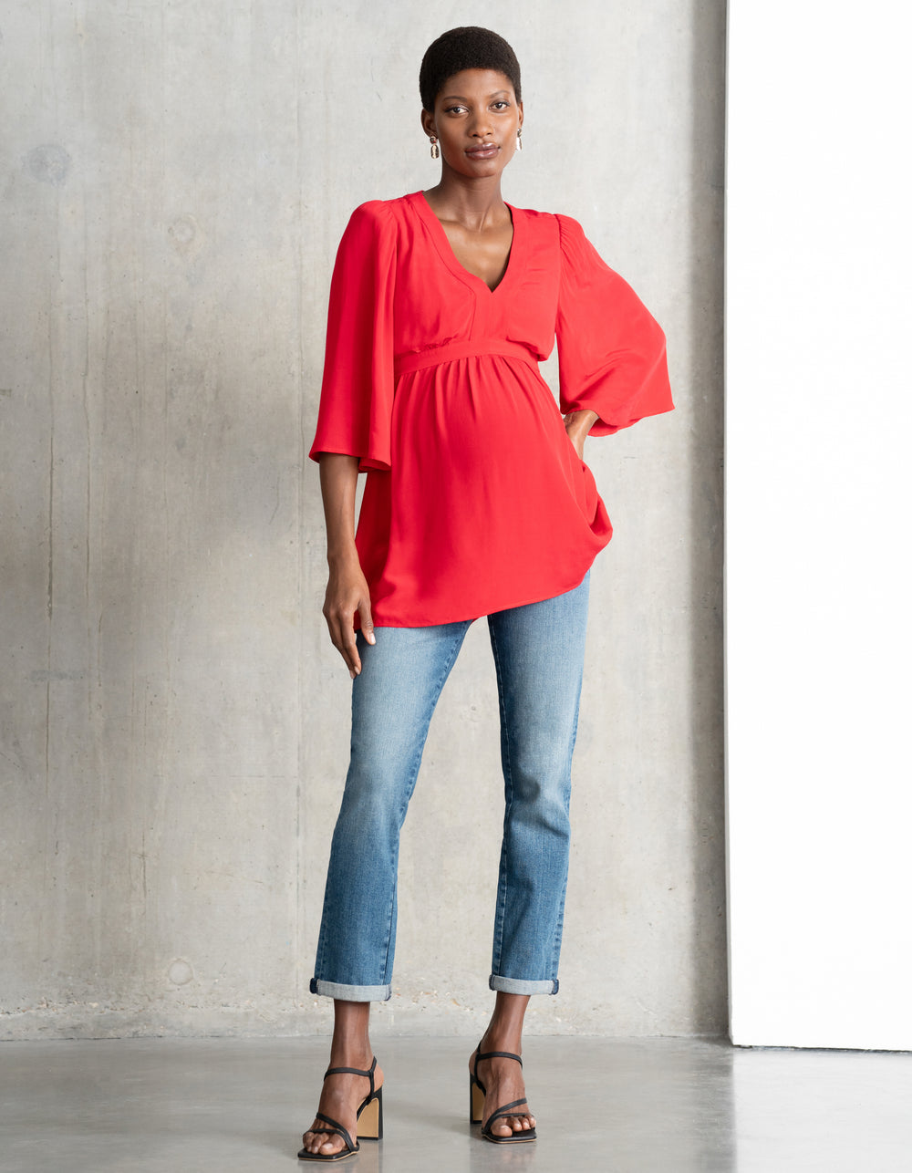 Flutter Sleeve Maternity & Nursing Wrap Top