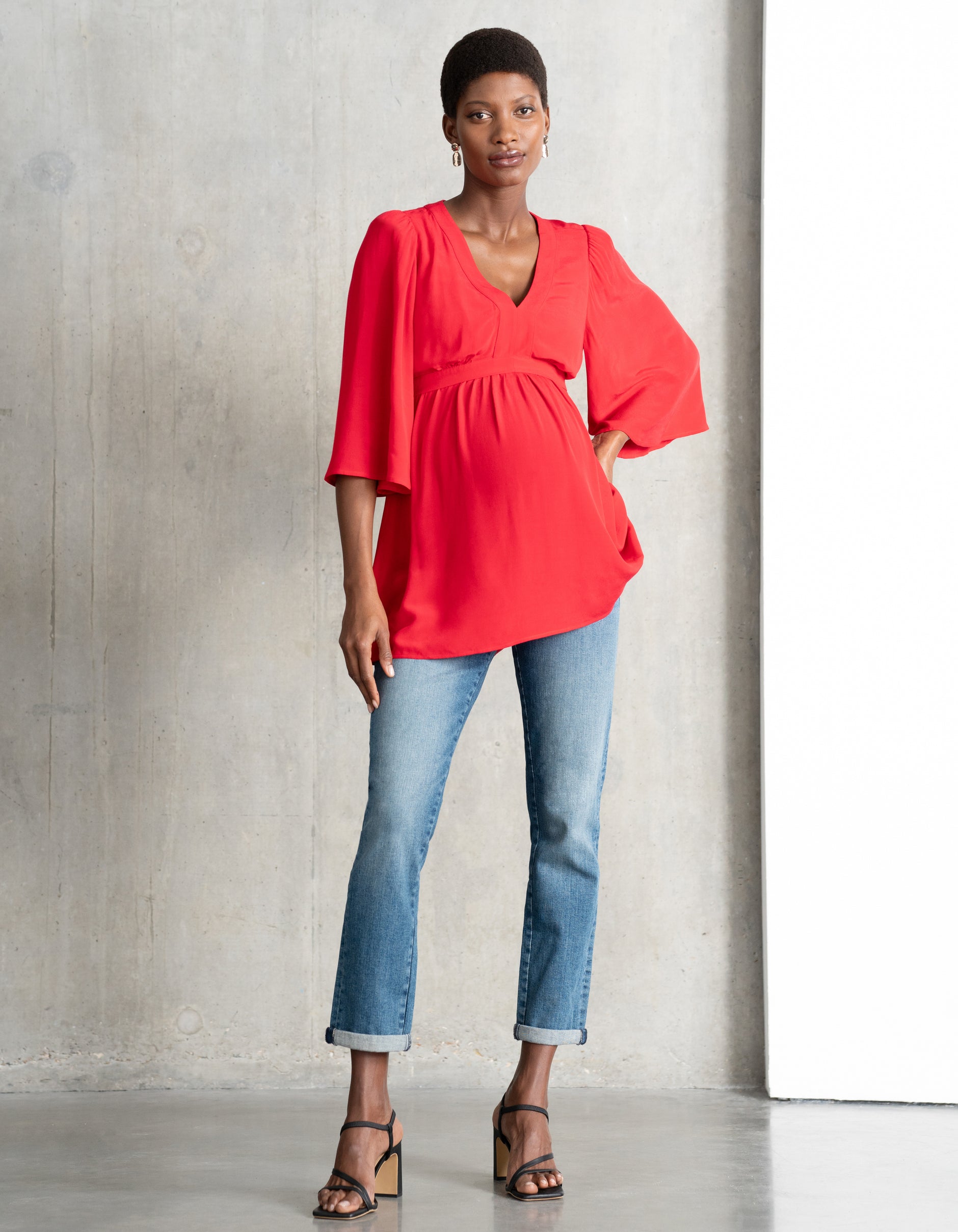Flutter Sleeve Maternity + Nursing Wrap Top