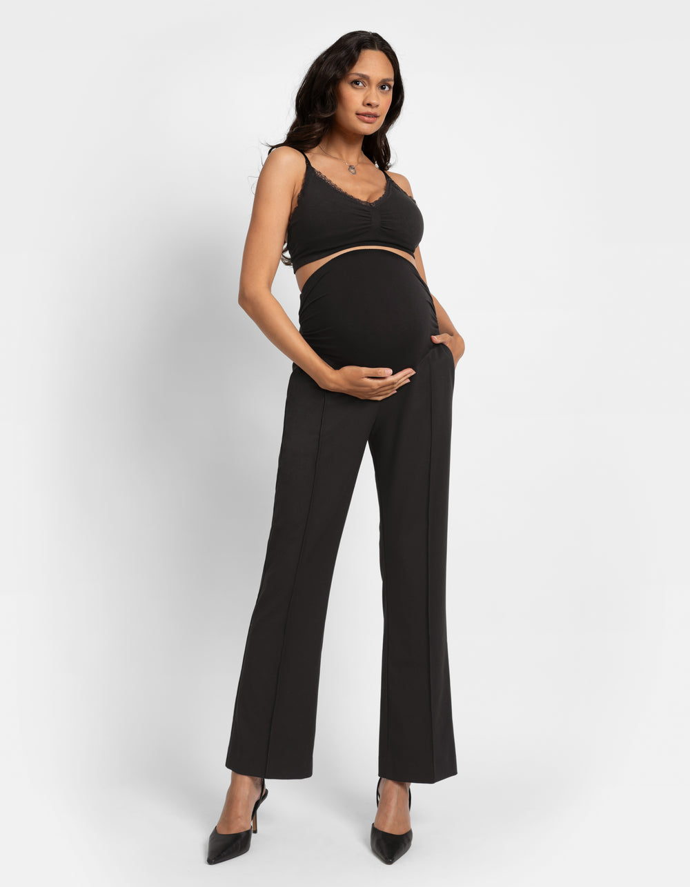 Over Bump Bootcut Maternity Trousers