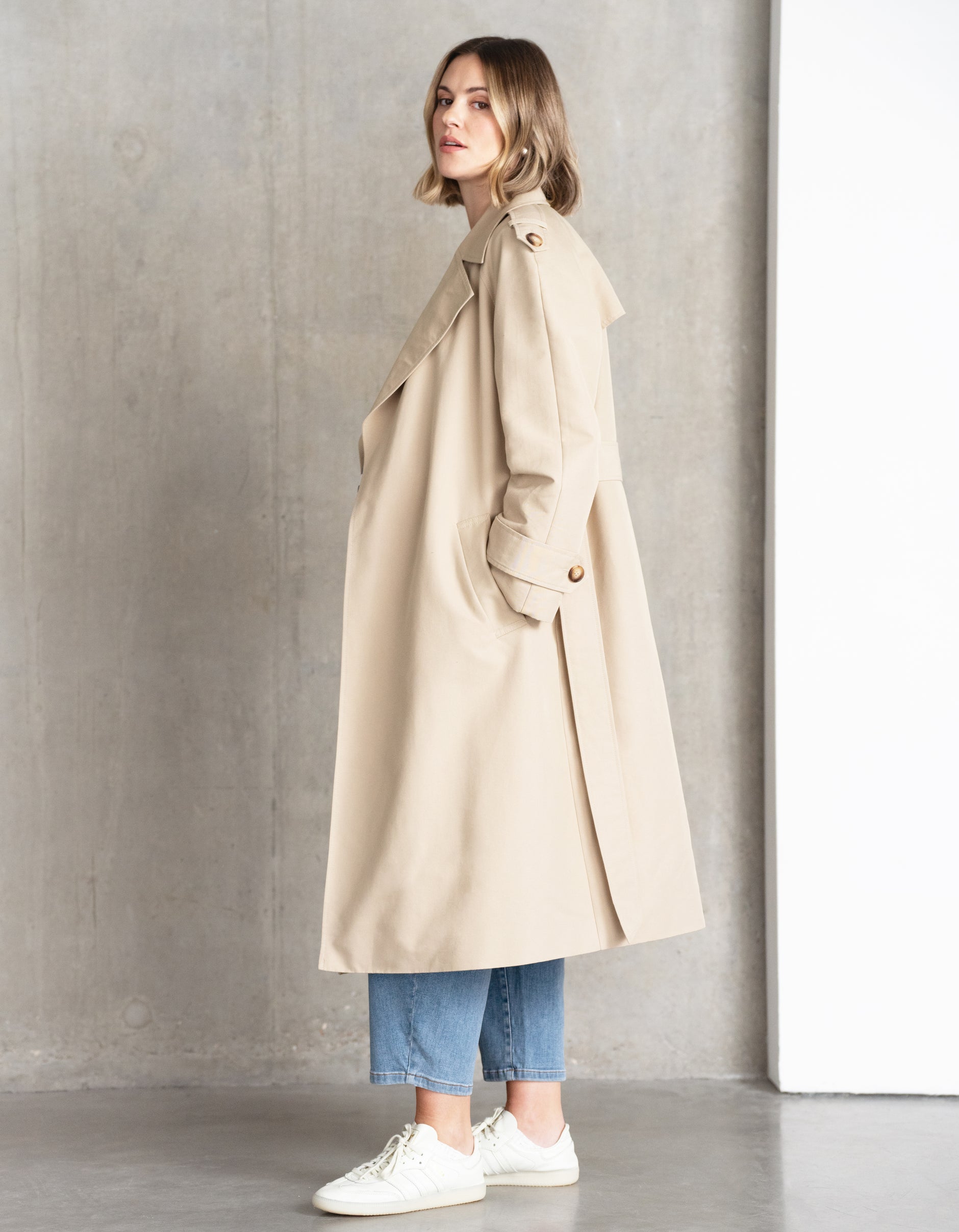 Belted Maternity Trench Coat