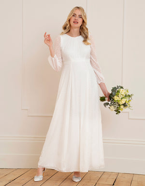 Satin Devoré Chiffon Maternity Wedding Dress