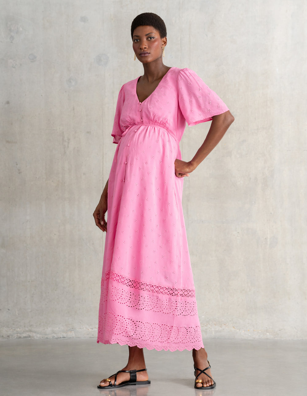 Broderie Maternity & Nursing Tea Dress