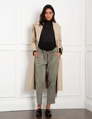 Woven Under Bump Maternity Jogger with Drawstring Waist