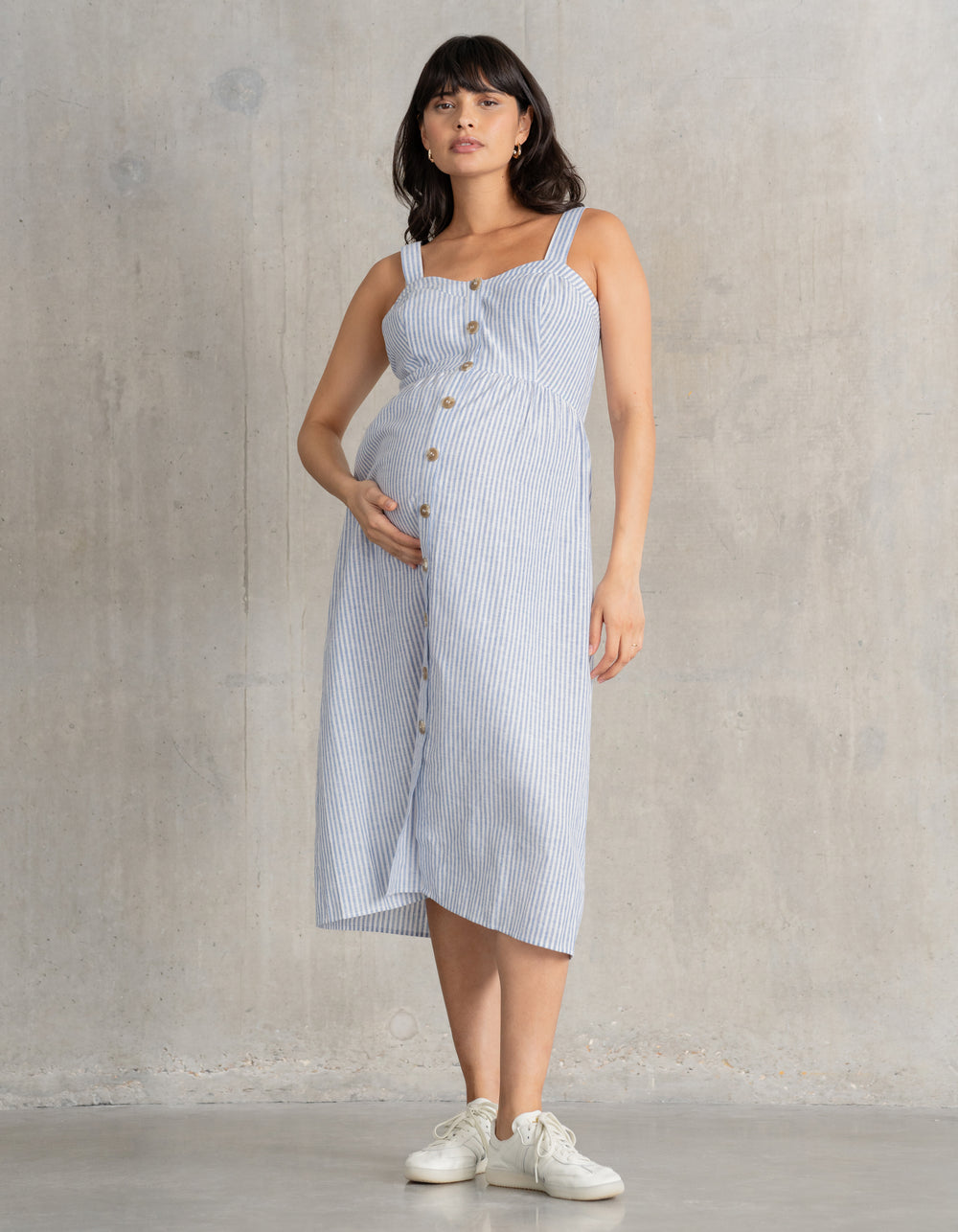 Midi Umstands- & Stillkleid aus Leinen & Baumwolle | Seraphine
