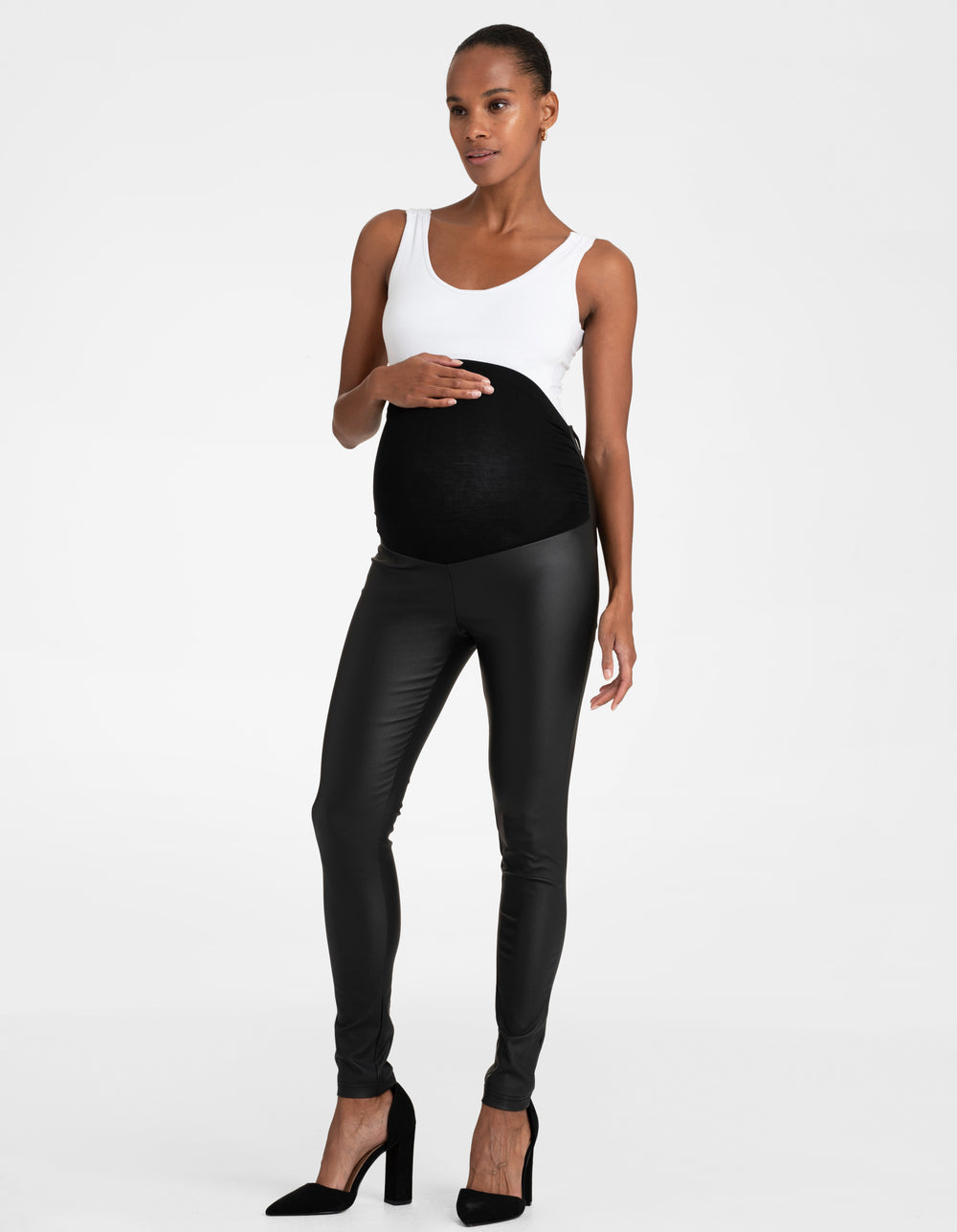 Leggings de grossesse enduits mats