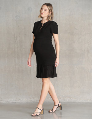 Shirred Angel Sleeve Mini Dress
