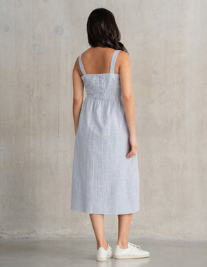 Linen-Cotton Midi Maternity + Nursing Dress