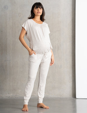 2-Piece Short Sleeve Maternity + Nursing Loungewear