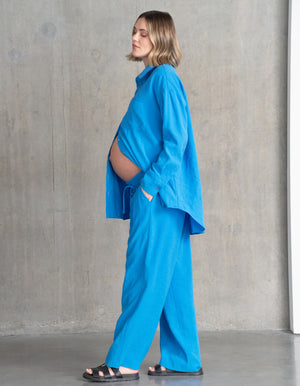 Linen Button-Down Maternity-to-Nursing Shirt
