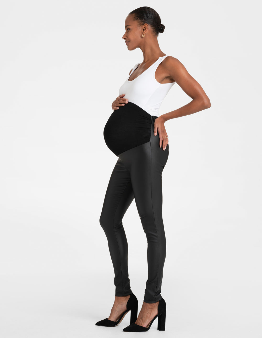 Leggings de grossesse enduits mats