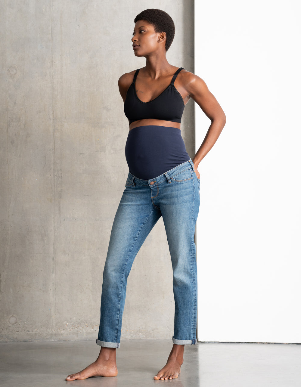Organic Slim Boyfriend Maternity Jeans
