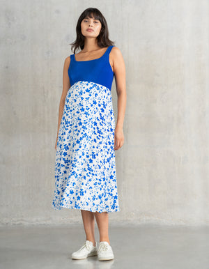 Knit Maternity + Nursing Top with Woven Skirt