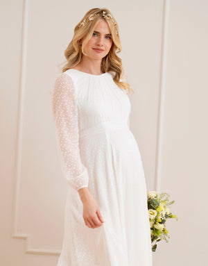 Satin Devoré Chiffon Maternity Wedding Dress