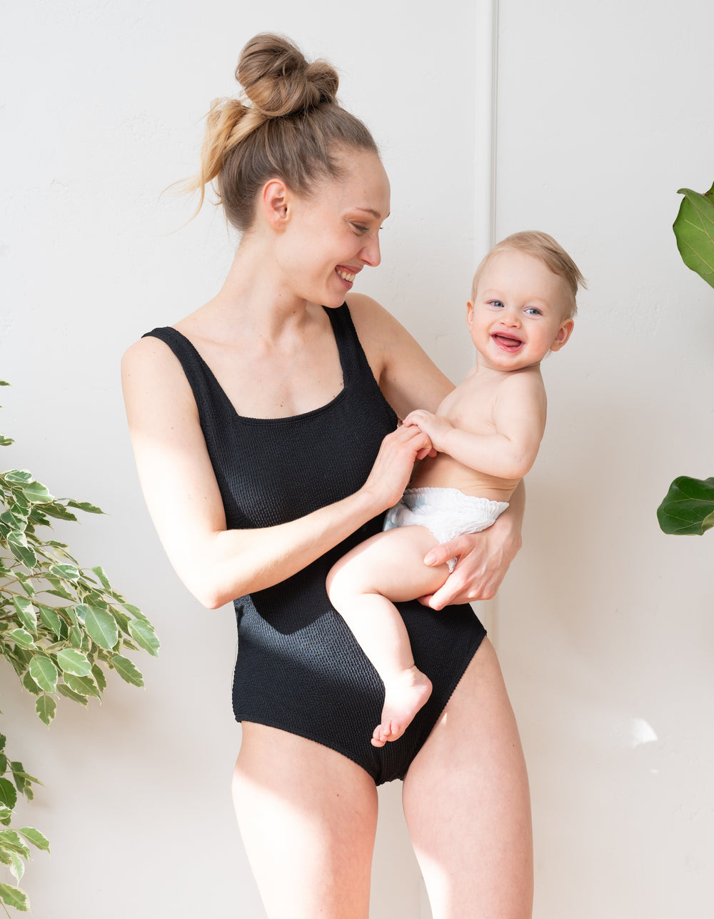 Textured Post-Maternity Compression Swimsuit