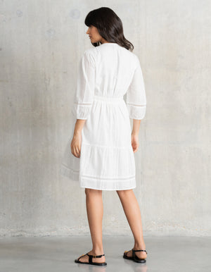 Trim Detail Tiered Maternity + Nursing Dress