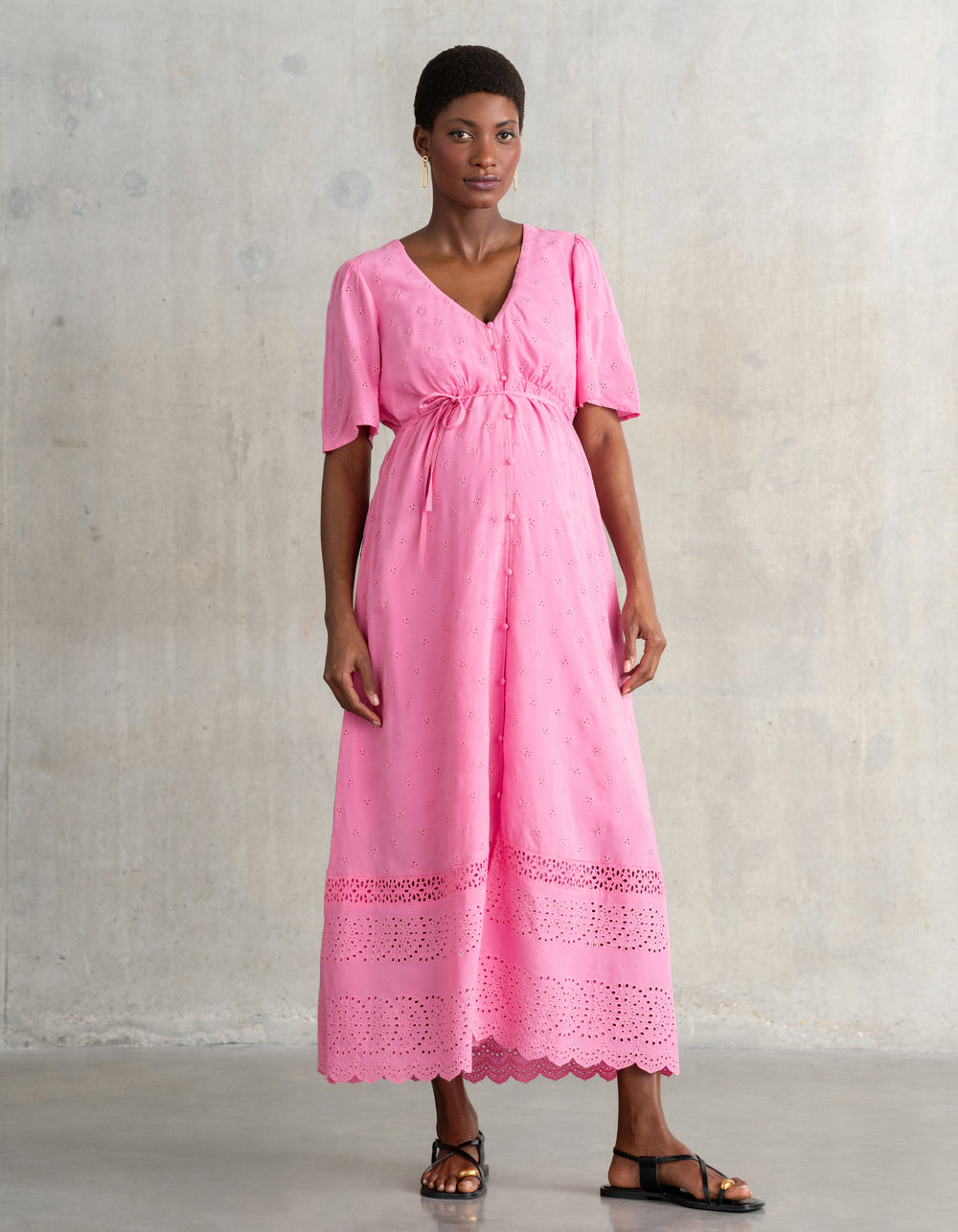 Broderie Maternity & Nursing Tea Dress
