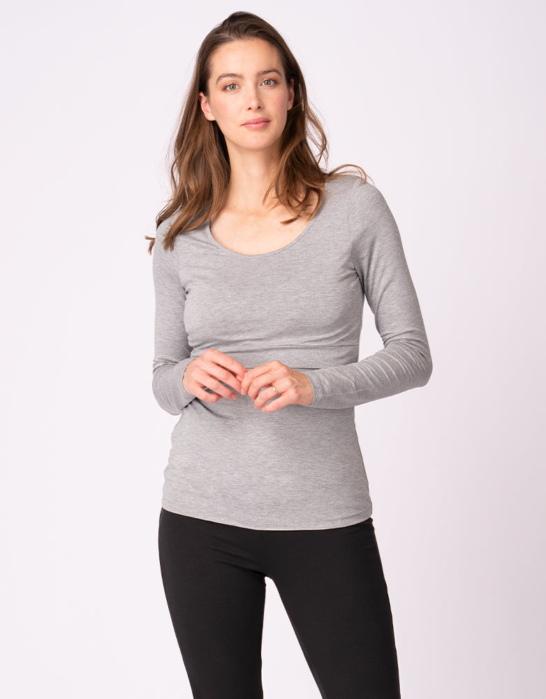 Doppelpack Umstands- & Stilltops – Dunkelblau & Grau | Seraphine