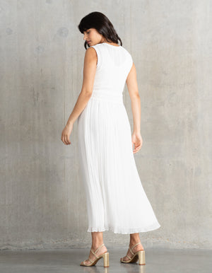 Pointelle Knit Maternity + Nursing Top with Pleat Skirt