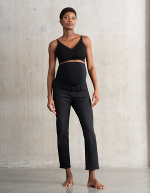 Organic Slim Over Bump Black Maternity Jeans