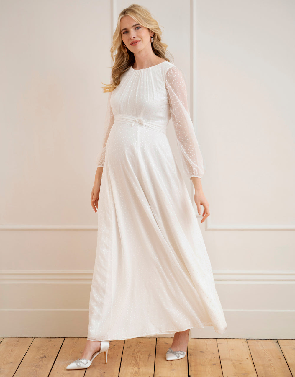 Satin Devoré Chiffon Maternity Wedding Dress