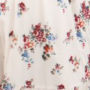 Gestuftes Midi-Blumenumstandskleid – Weiß 