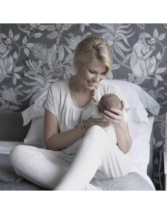 Sateen Pyjamas, Maternity & Nursing Special - slate grey, Maternity